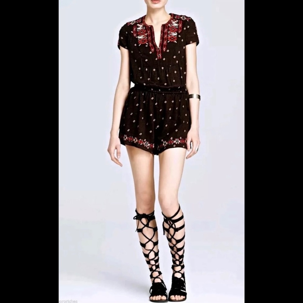 Free People Black Embroidered Romper - Picture 4 of 8